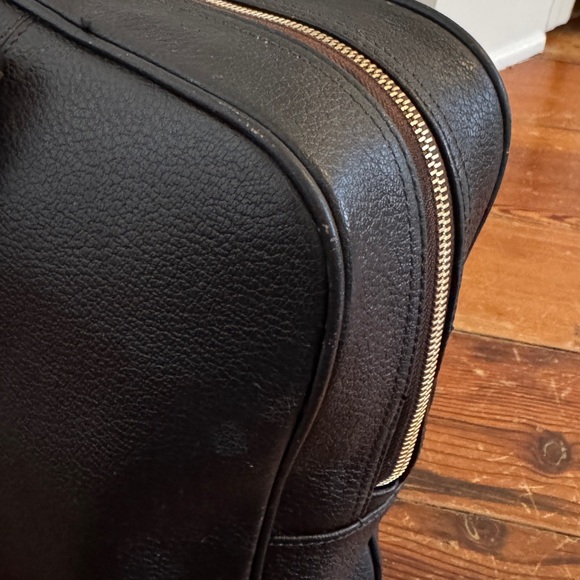 BROOKS BROTHERS  Vintage Brown Full Grain Thick Leather Briefcase Bag Gold Lock - Picture 10 of 16